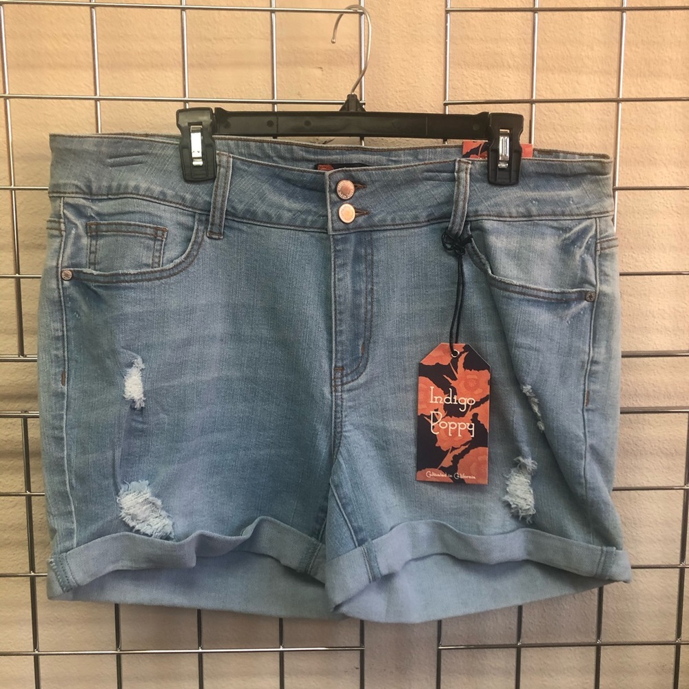 Plus size denim shorts